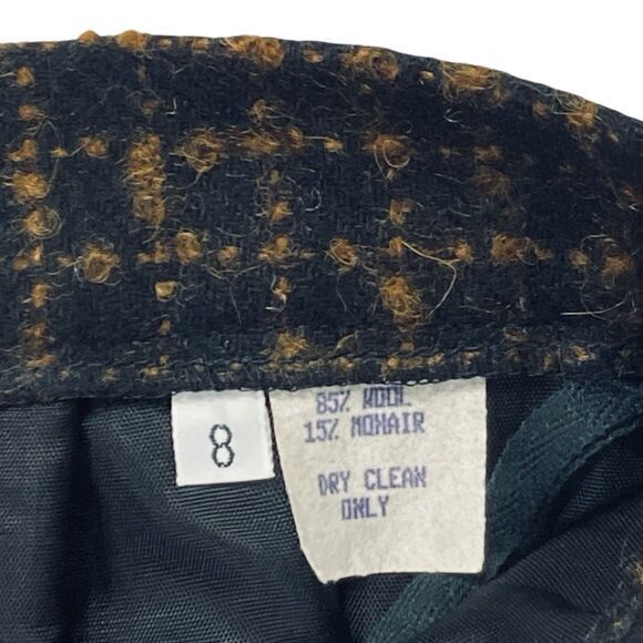 Magid Bernard 2 Pc Wool Skirt Suit Women 8 Brown Vintage Business Career Elegant - Picture 11 of 16